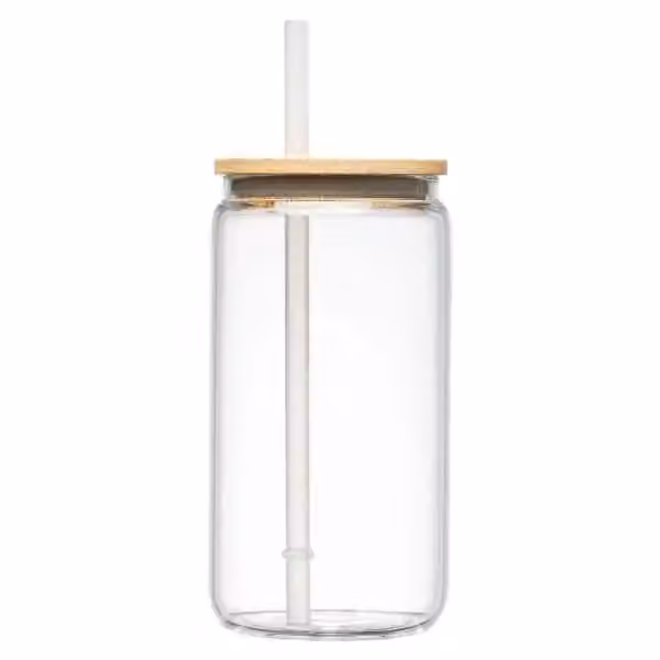 Cádiz Glasbecher mit Bambusdeckel - 500 ml