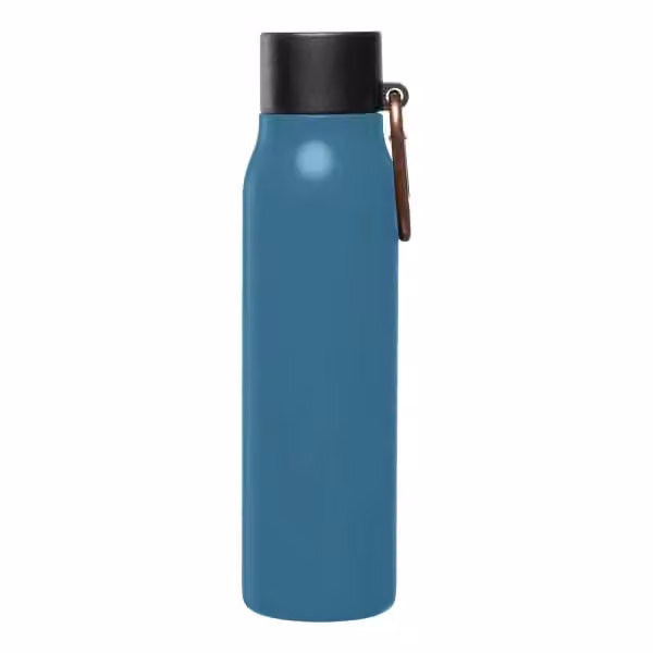 Strata Thermos-Trinkflasche mit Karabiner aus recyceltem Edelstahl - 550 ml in Stahlblau