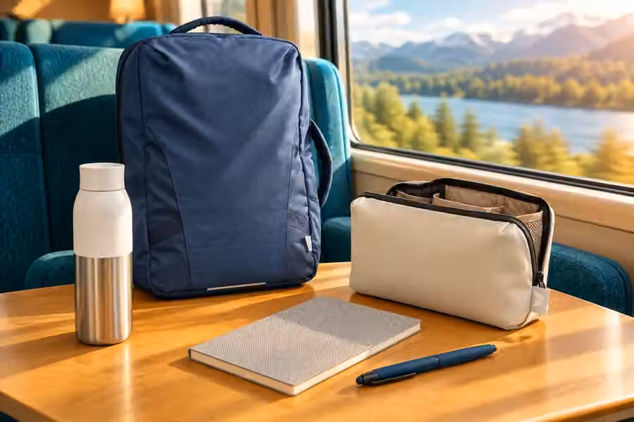 Business Nomad – 5 Artikel in einer farbigen Setinszenierung